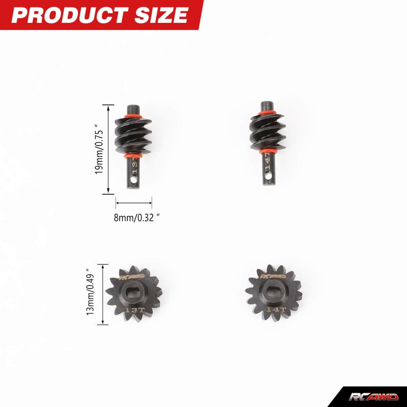 RCAWD 13t 14t SCX24 Differential Gears Overdrive Worm for Axial 1/24 SCX24 AX24 Diff Gear Series Upgrades Part - Image 3